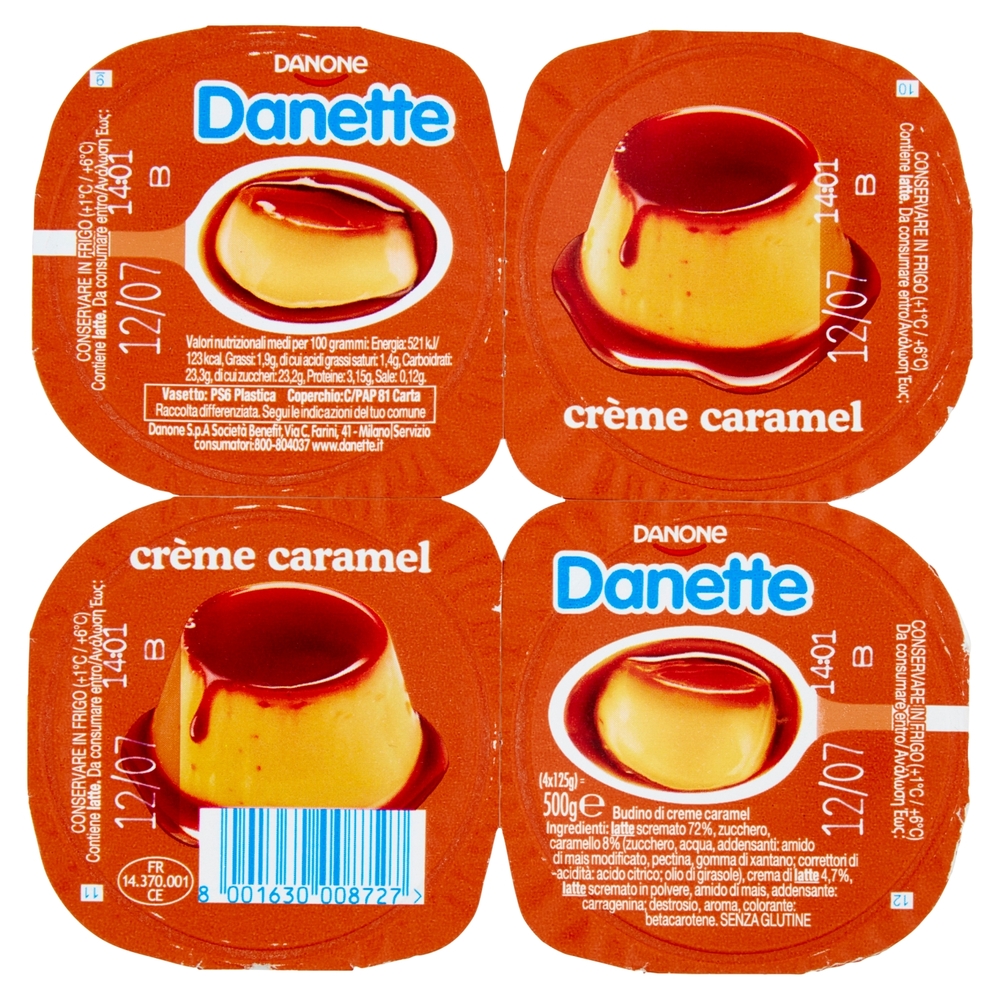 Danette Creme Caramel, 4x125 g